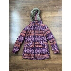 Burton Women's Aztec Boho tribal Print Insulated Hooded Ski Snowboard Jacket S
